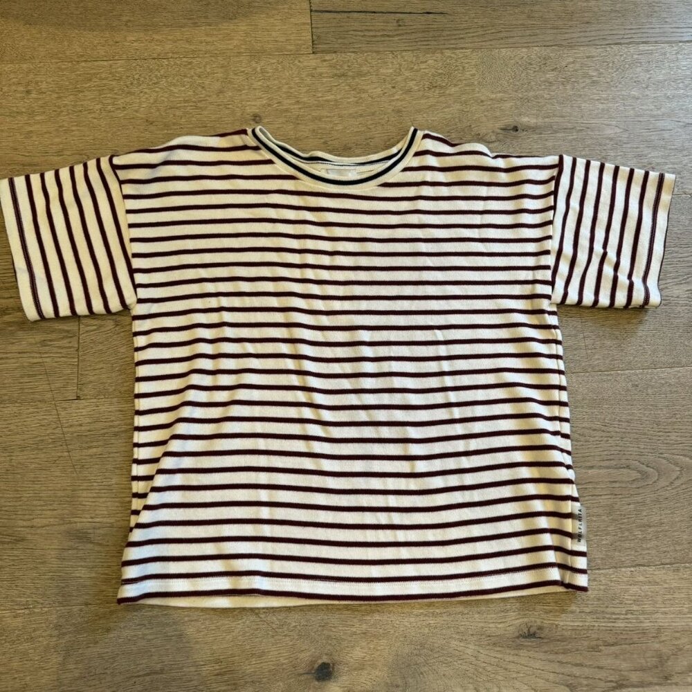 Wolf And Rita Burgandy Striped Tee Shirt